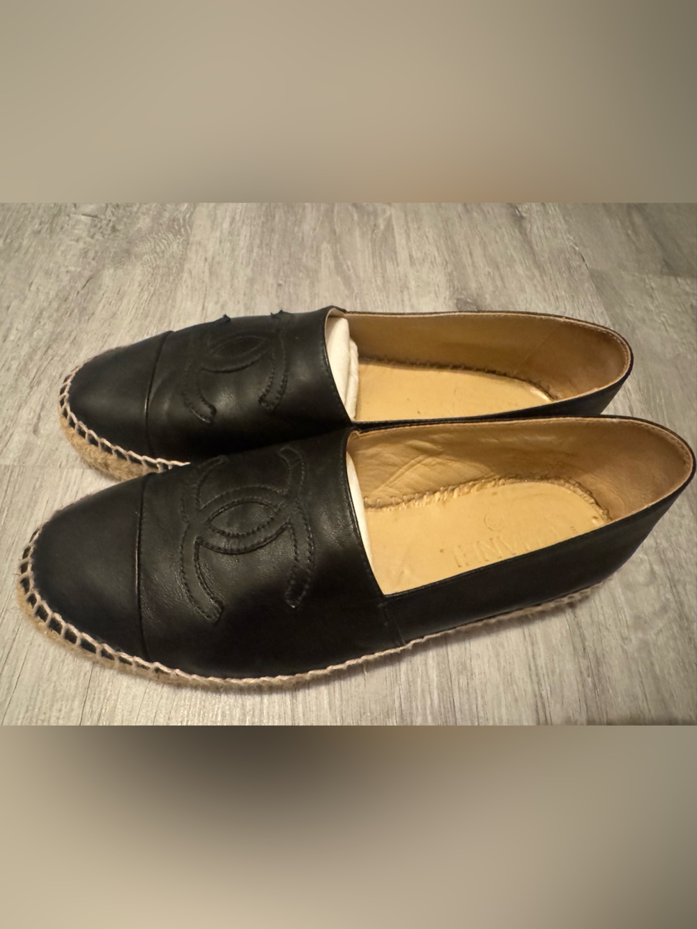 CHANEL Lambskin CC Espadrilles 37 Black - Picture 6 of 14